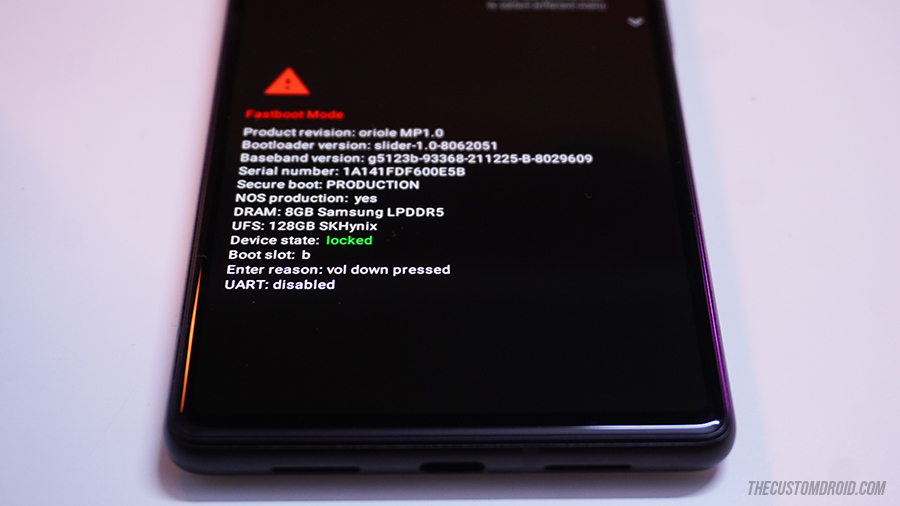 Google Pixel device with a locked bootloader