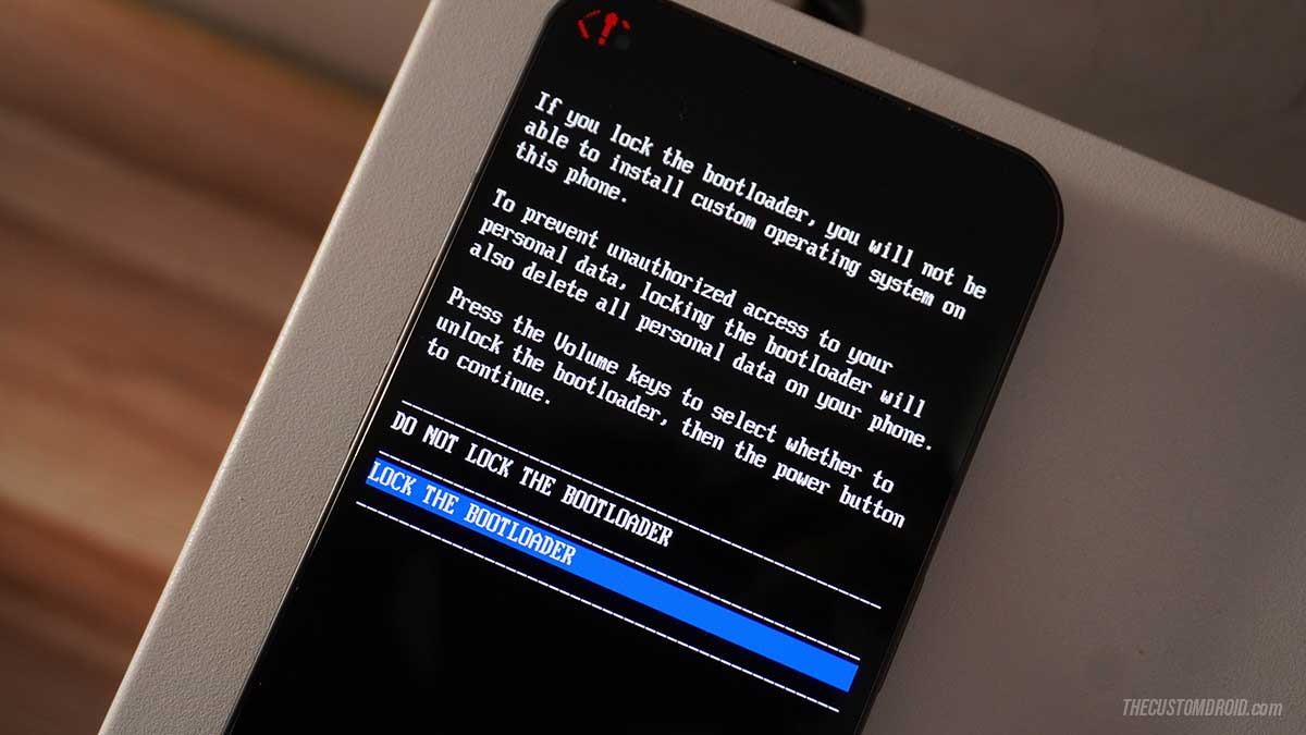 Nothing Phone 1 Bootloader Lock Confirmation Screen